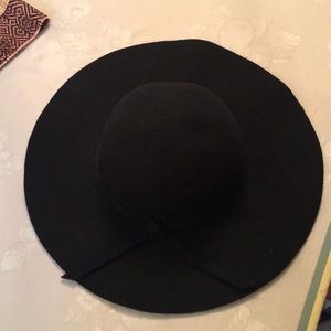 Black felt broad brim hat